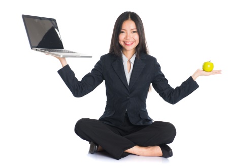 asian woman work life and health balance